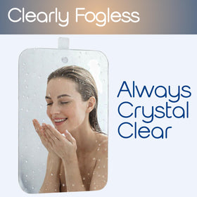 SereniBath mirror falling onto tile showing shatter-resistant safety benefit