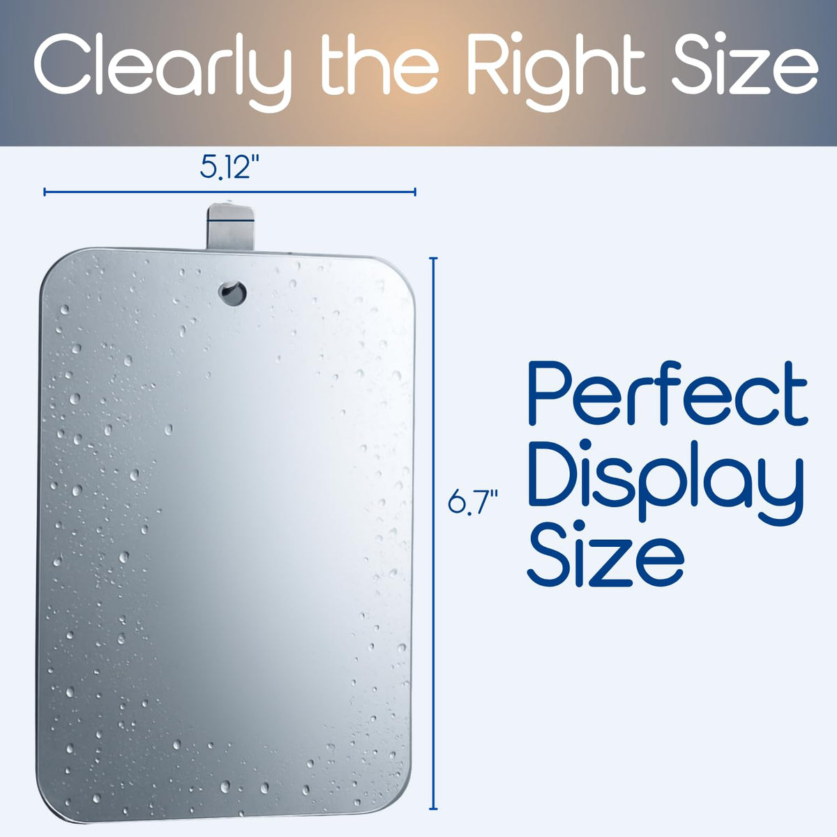 SereniBath mirror in bathroom with person shaving showing time-saving benefit
