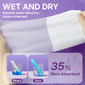 Serenorch towel removing makeup on face showing lint-free result