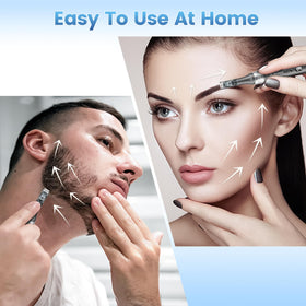 Sergand pen gently used on cheek demonstrating easy at-home application benefits