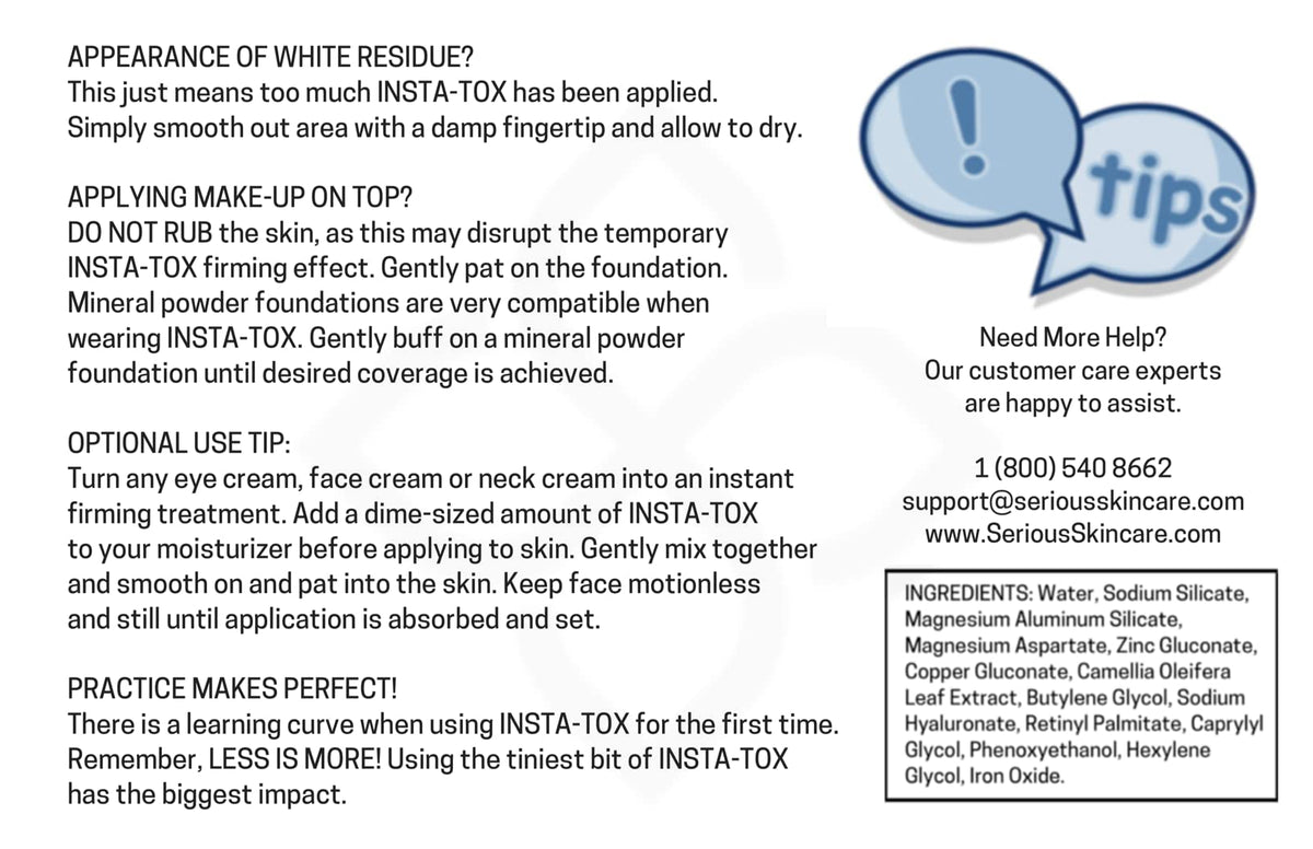 Serious Skincare INSTA-TOX used as makeup primer smoothing pores and improving foundation finish