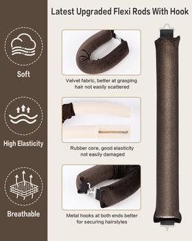 Seritant rollers wrapped in long hair during styling, creates heatless curls comfortably
