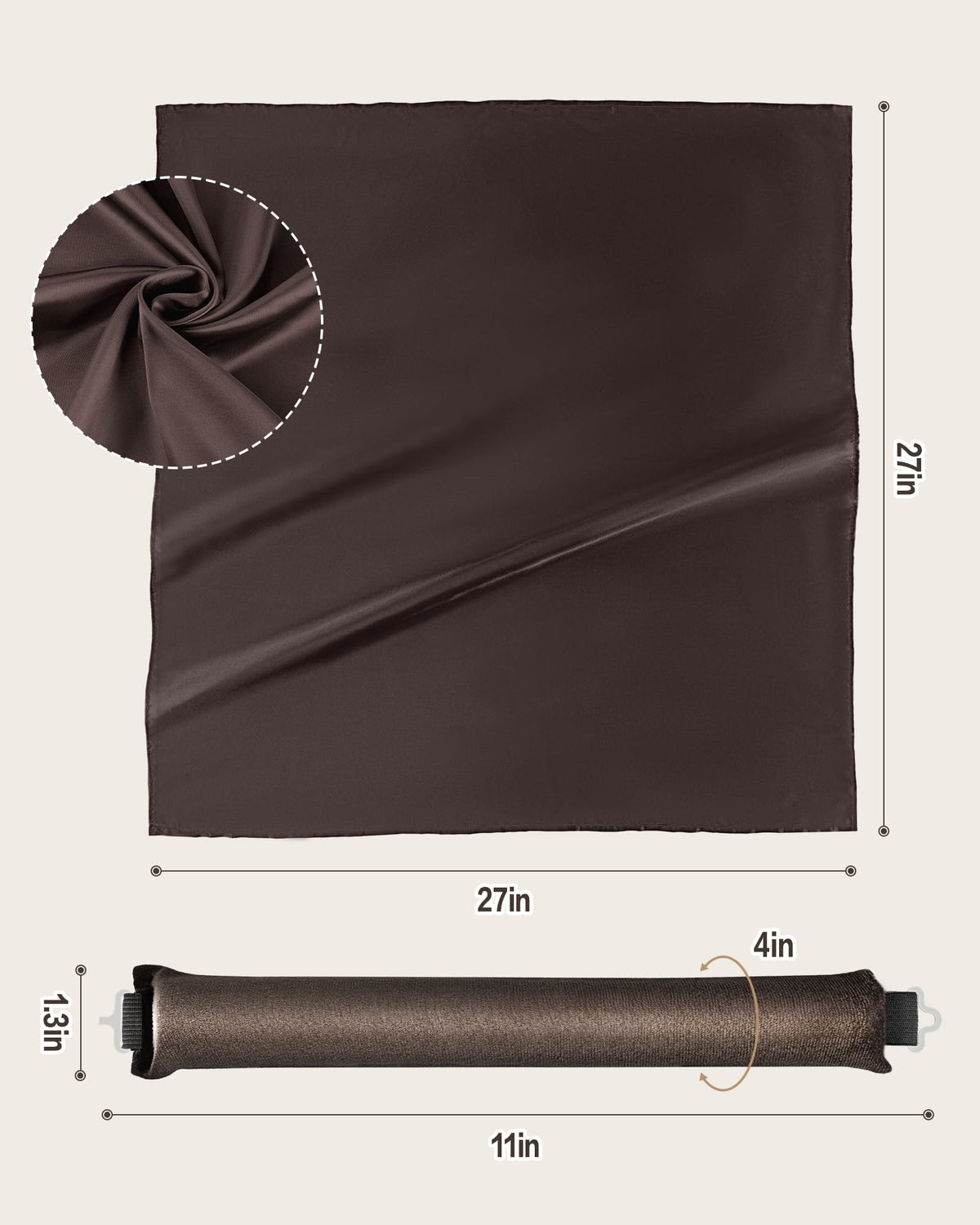 Seritant rollers beside a hand for scale, shows size fit for long thick hair