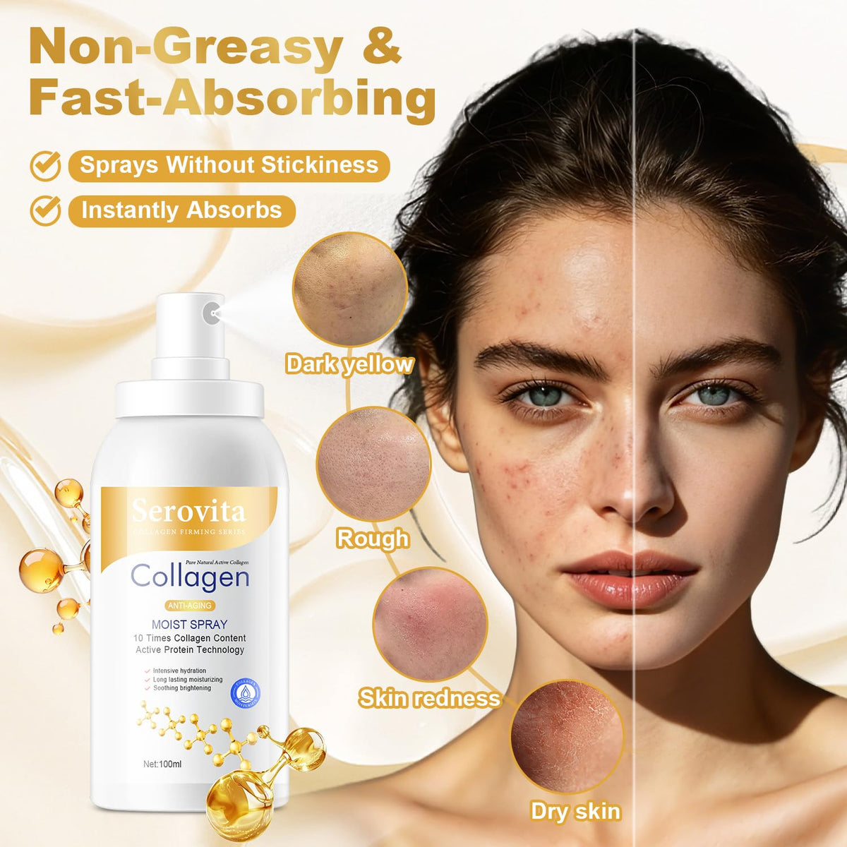 Serovita nozzle mist closeup demonstrating fine spray for even, gentle coverage