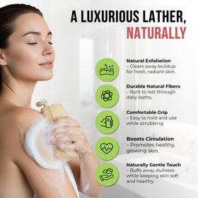SERRENTO close-up of luffa texture highlighting natural exfoliation benefit