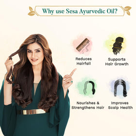 sesa herbs and bhringraj display highlighting natural botanicals for scalp nourishment