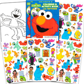 Sesame Street Elmo front packaging showing colorful tattoo sheets and branding for easy party planning