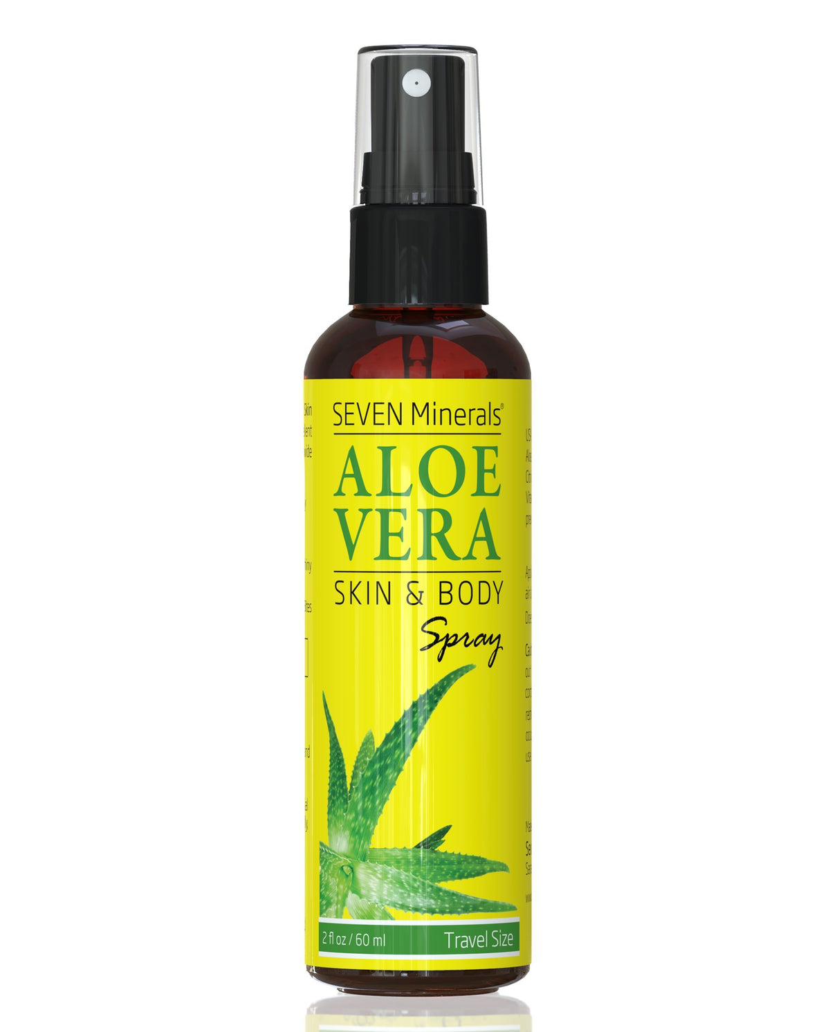 Seven Minerals front packaging showing travel-size bottle and brand clarity benefits