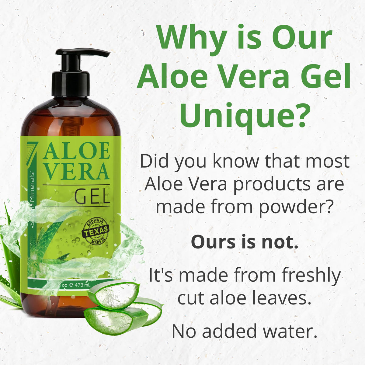 Seven Minerals gel texture close-up showing smooth agar-set gel and quick absorption