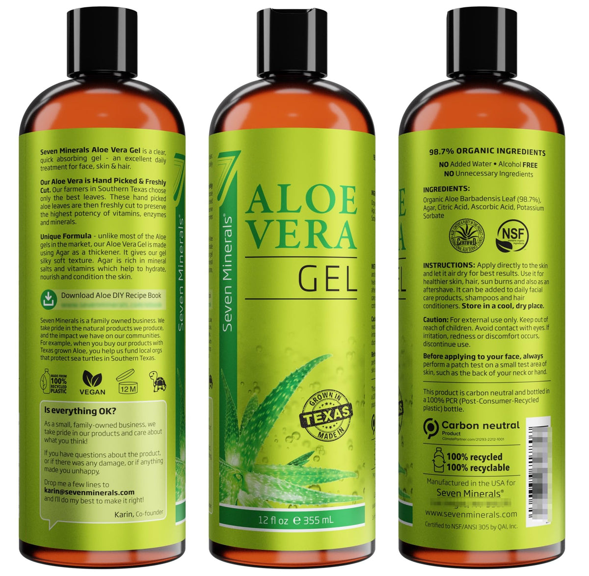 Seven Minerals hair mask application on damp hair showing frizz control benefit