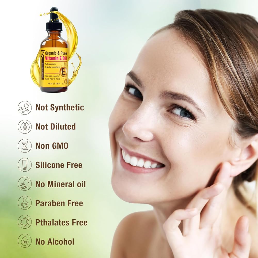 Seven Minerals label closeup highlighting organic full-spectrum D-alpha tocopherol purity