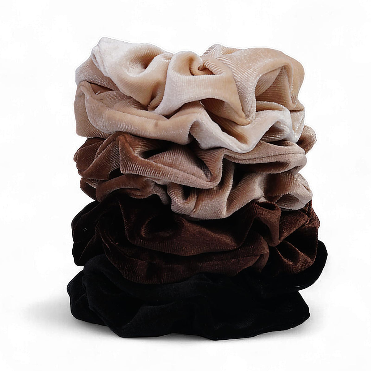SEVEN STYLE neutral scrunchie set arranged for gift presentation and easy giving