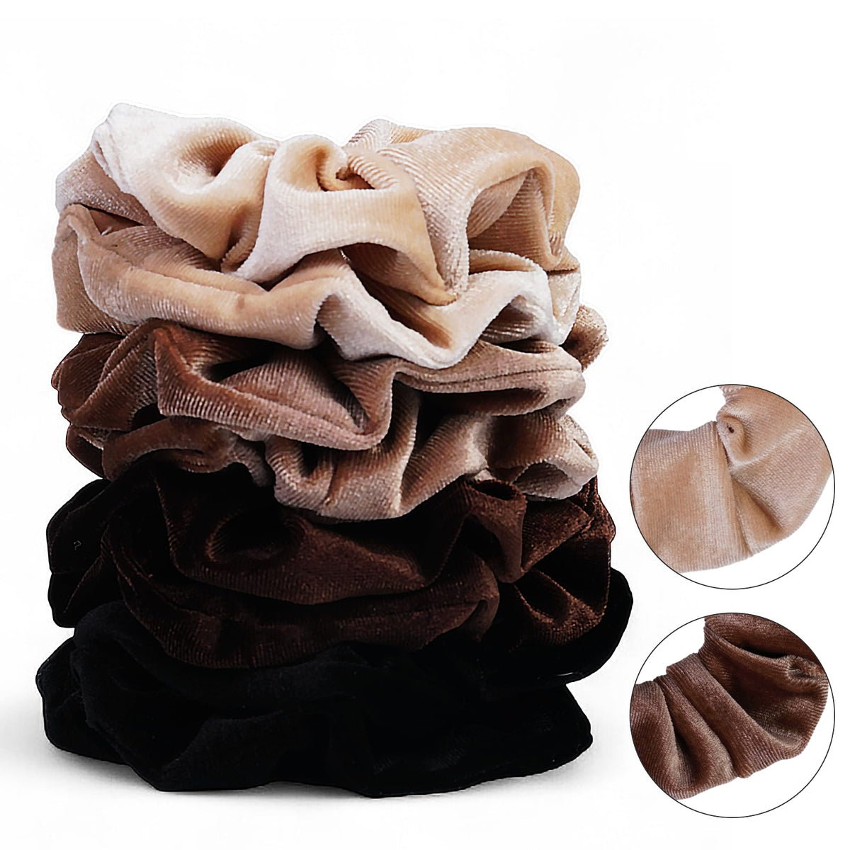 SEVEN STYLE scrunchie next to hand showing large size and comfortable fit