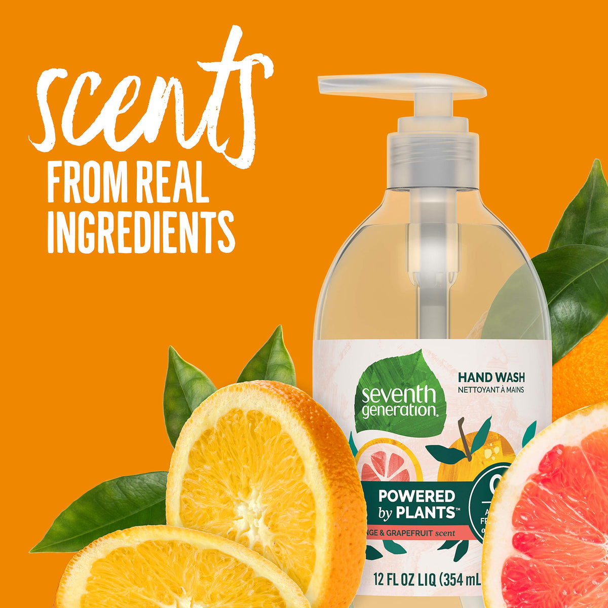 Seventh Generation lather in hands illustrating gentle cleansing and softness
