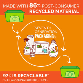 Seventh Generation bottle beside common items to show 12 fl oz size clarity