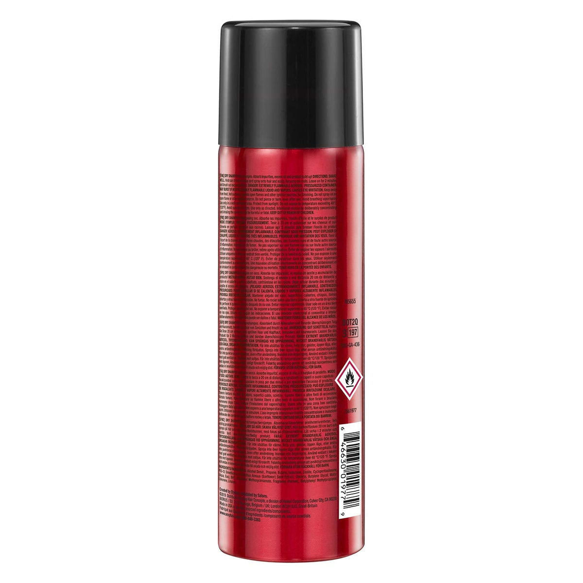 SexyHair back label close-up highlighting ingredients and directions benefit