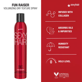 SexyHair Big Fun Raiser spraying into hair for instant lift and freshness