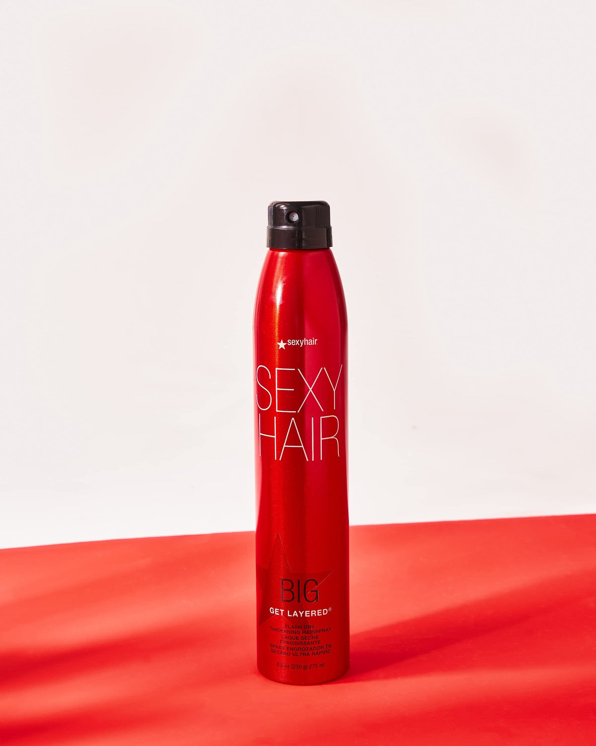 SexyHair used on styled model showing long-lasting volume and control