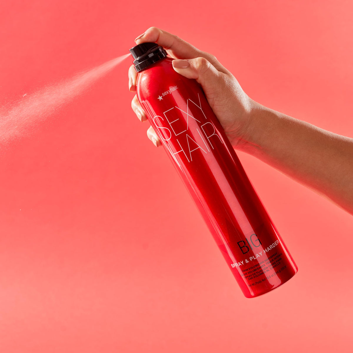 SexyHair can in hand for size comparison and portability benefit