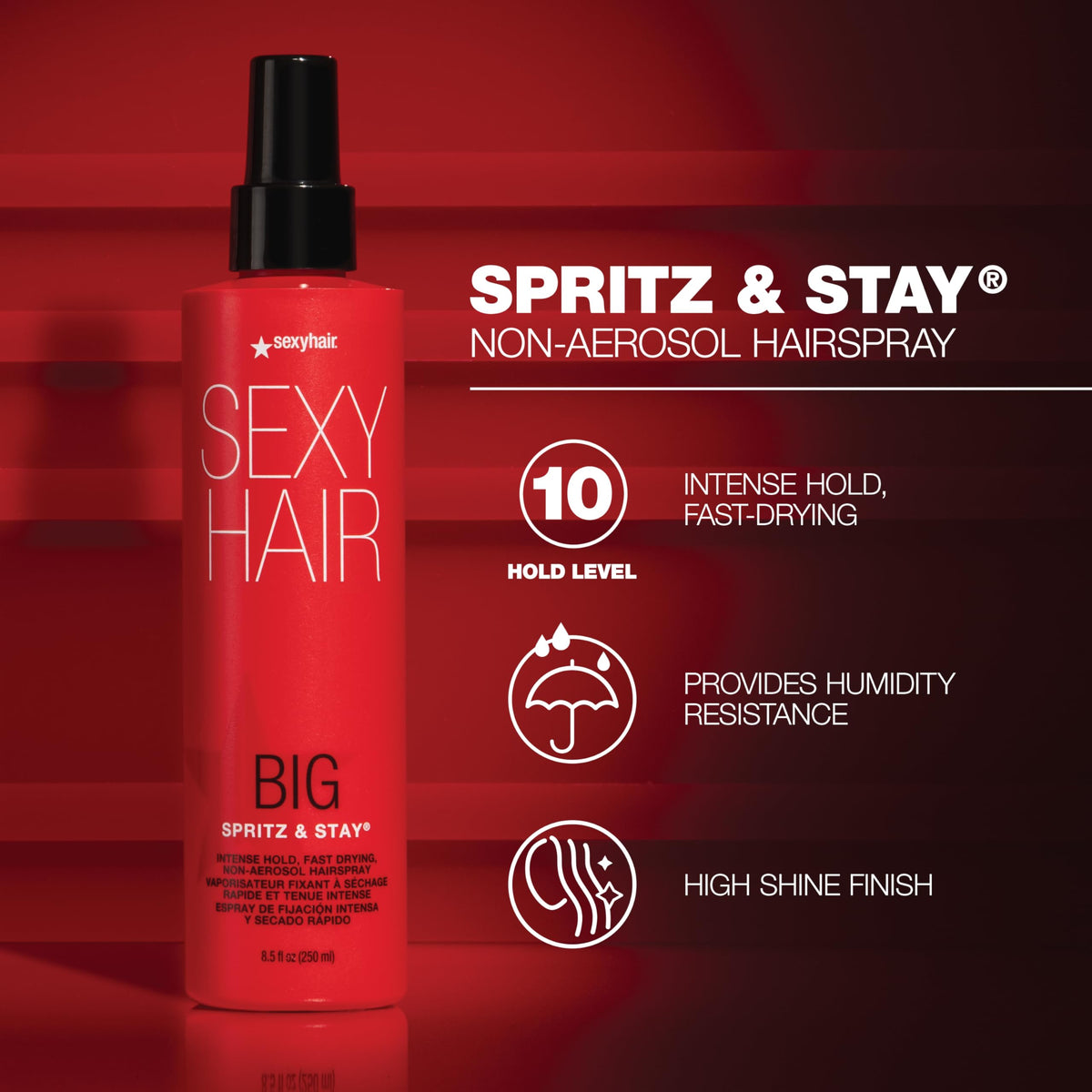 SexyHair texture detail showing high shine and smooth, flake-free finish