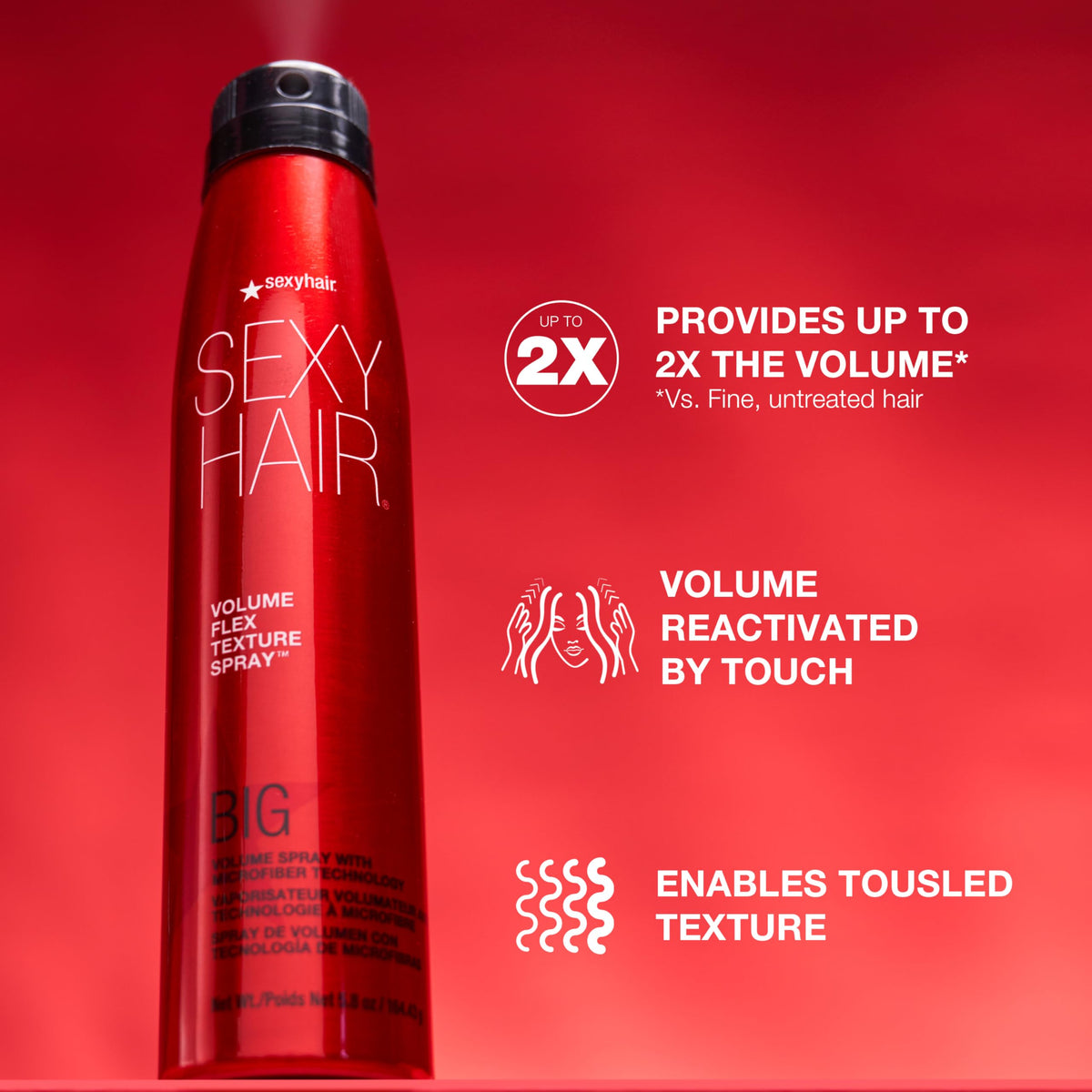 SexyHair close-up of nozzle and spray top for precise, even microfiber distribution
