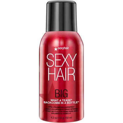 SexyHair front packaging showing firm volumizing hairspray and lash-resistant benefit