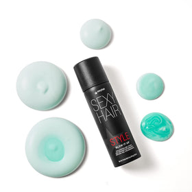 SexyHair Blow It Up foam texture dispensed showing airy consistency and control
