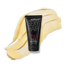 SexyHair product on bathroom shelf evoking salon-style at-home routine