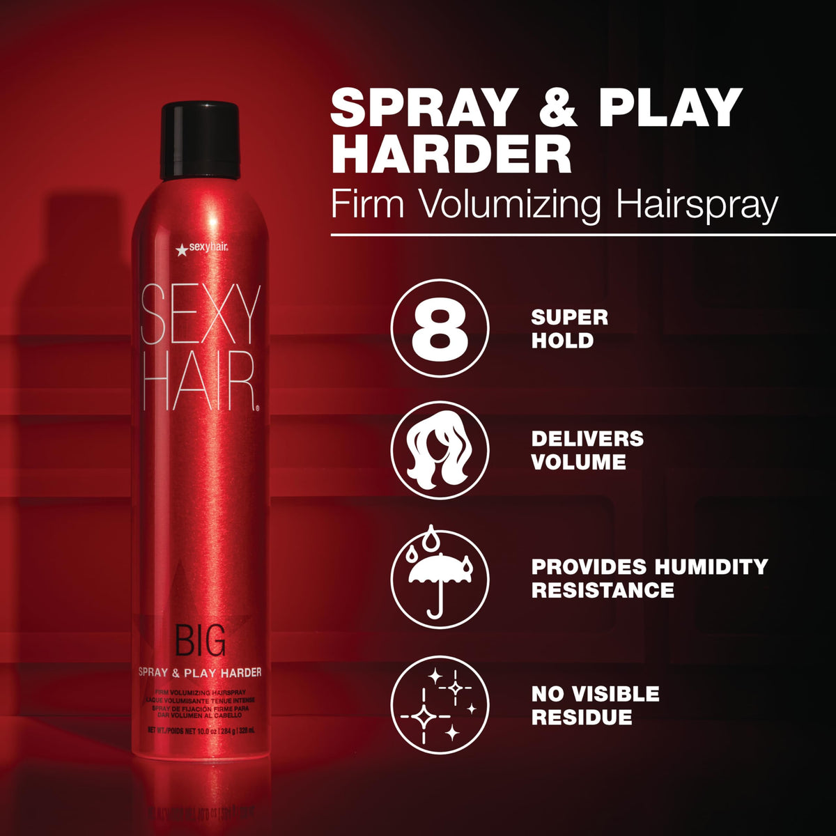 SexyHair close-up of spray nozzle demonstrating even mist distribution