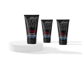 SexyHair jar held in hand to show 5.1 oz size and travel-friendly benefit