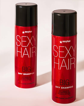 SexyHair can in hand illustrating travel-friendly 3.4 oz size benefit
