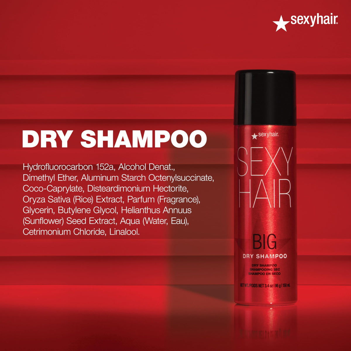 SexyHair spray mist mid-air demonstrating quick oil absorption benefit