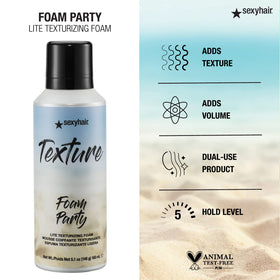 SexyHair foam applied during blowdry demonstrating soft beachy finish