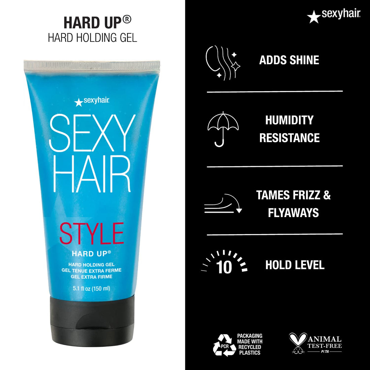 SexyHair travel tube in hand size comparison highlights portable styling on the go