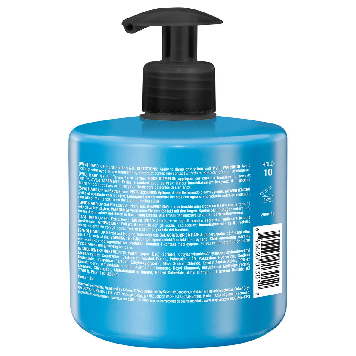 SexyHair label close-up highlighting clear-drying and humidity resistance