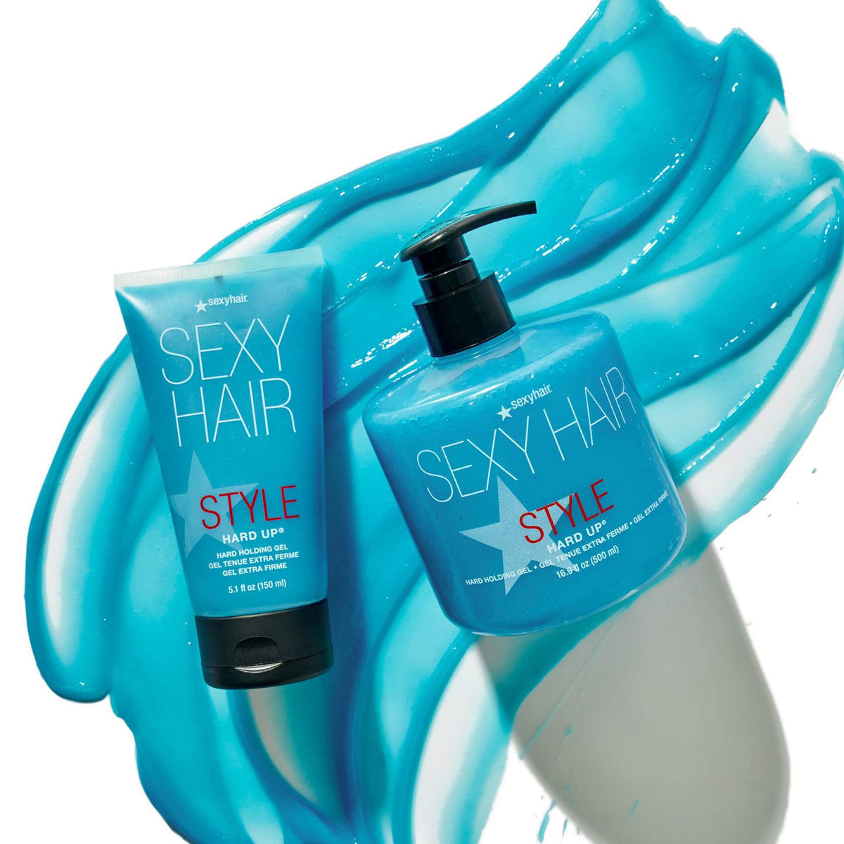 SexyHair bottle next to ruler showing 5.1 fl oz size and travel-friendly scale