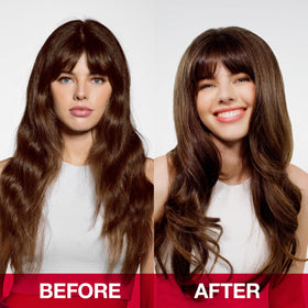 SexyHair in use during blow-dry demonstrating root lift and fuller-looking hair