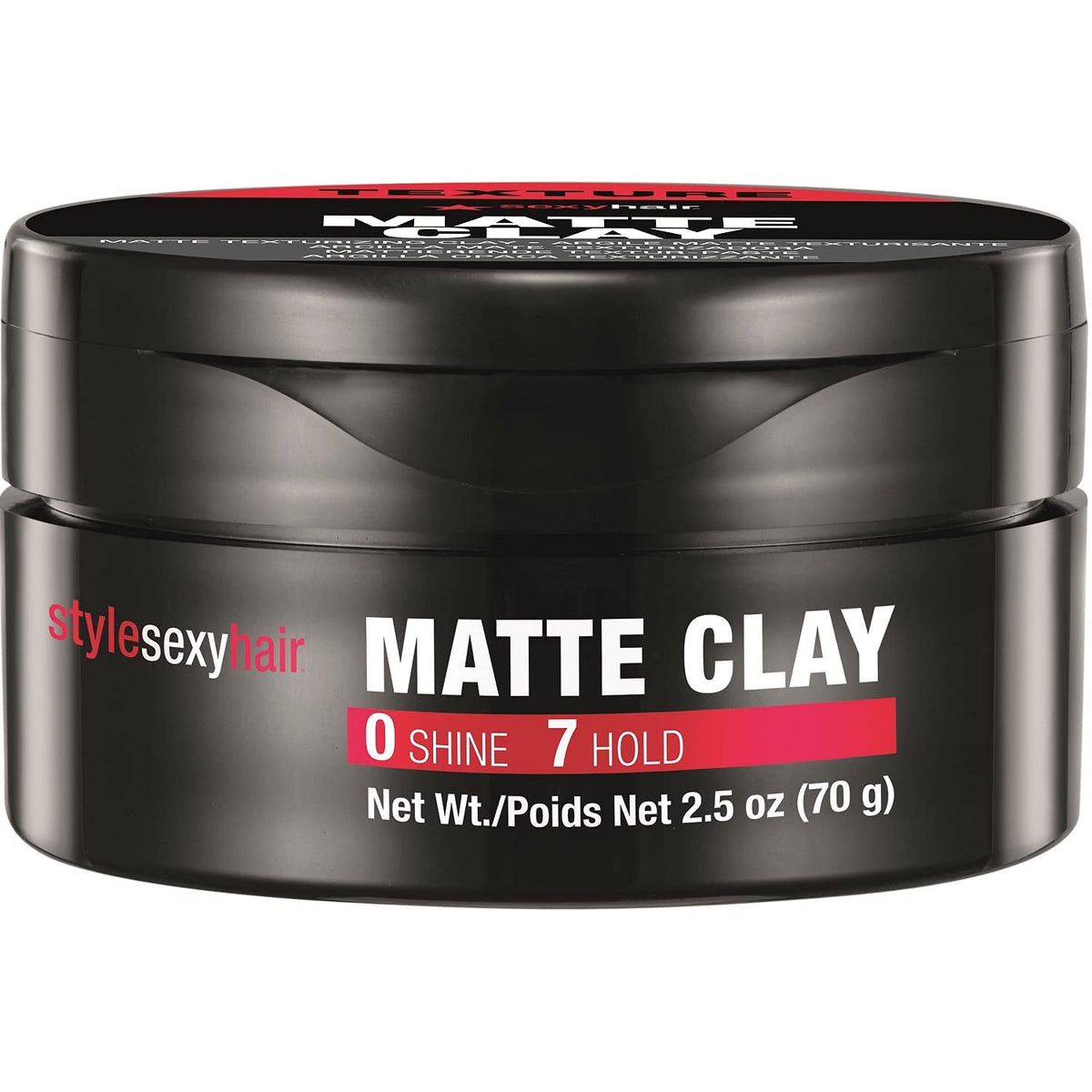 SexyHair Matte Clay before and after hair image showing defined, matte texture benefit