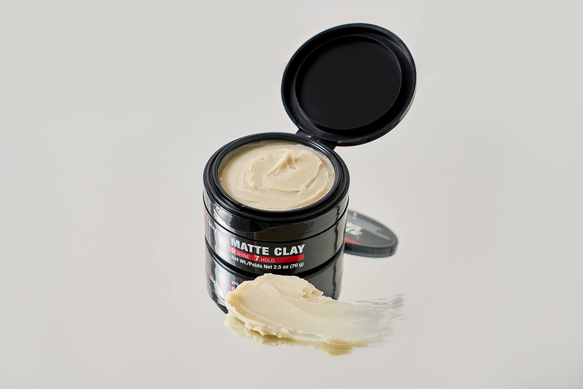 SexyHair Matte Clay open jar close-up showing clay texture for grip and matte finish