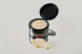 SexyHair Matte Clay open jar close-up showing clay texture for grip and matte finish