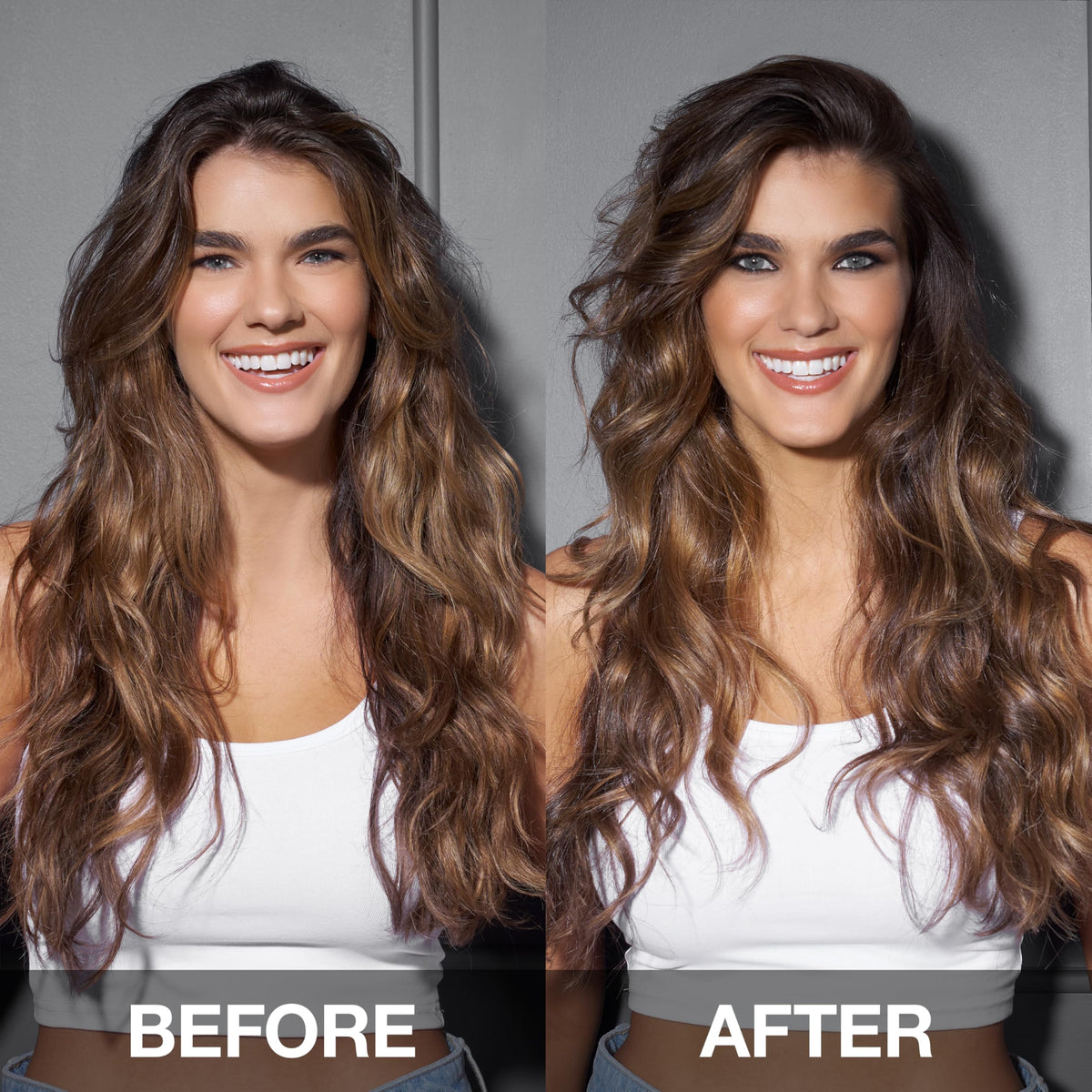 SexyHair mist texture demo in air, illustrating fine spray for even product distribution