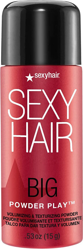 SexyHair powder play front packaging showing compact travel-friendly styling