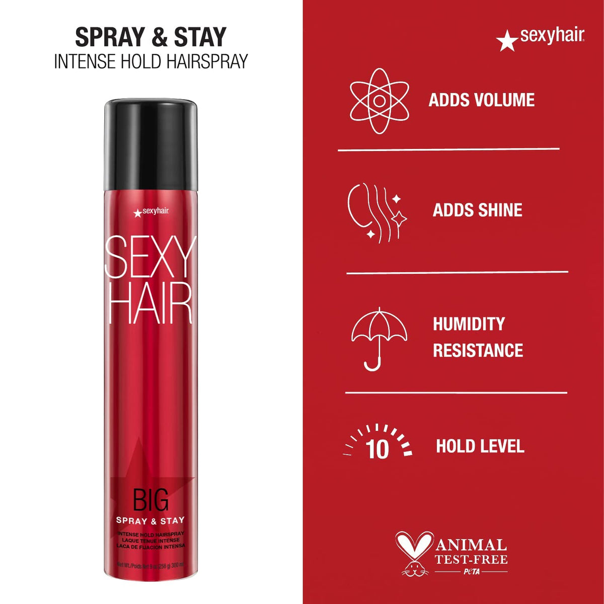 SexyHair can in hand for size comparison and portable salon-ready convenience
