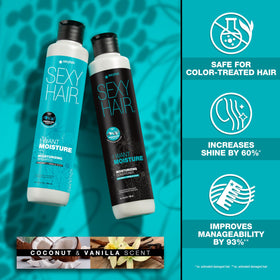 SexyHair shampoo lather texture close-up demonstrating gentle moisturizing foam benefit