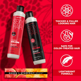 SexyHair shampoo texture pouring from bottle showing lightweight, non-greasy feel