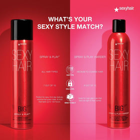 SexyHair can held in hand for scale showing convenient 10 oz size