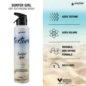 SexyHair Surfer Girl applied to hair ends showing natural separation and touchable texture benefit