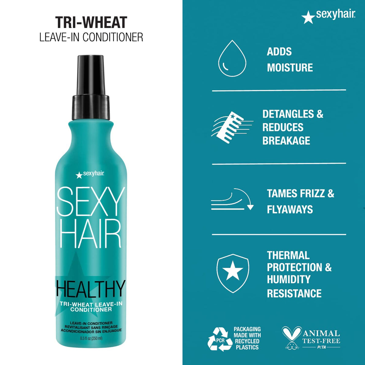 SexyHair leave-in texture on hand showing lightweight, non-greasy feel