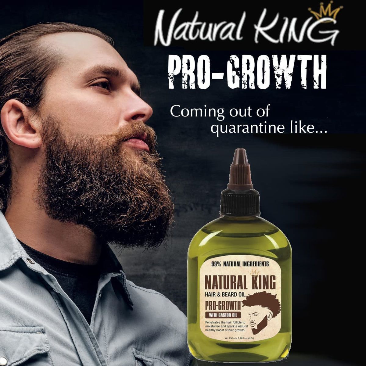 SFC lifestyle grooming photo of a man using oil for tidy beard and polished look