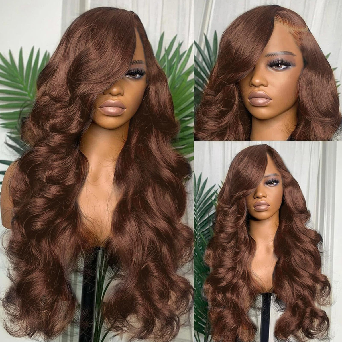 SFTNMEH texture detail of body wave hair showing soft shine and bounce